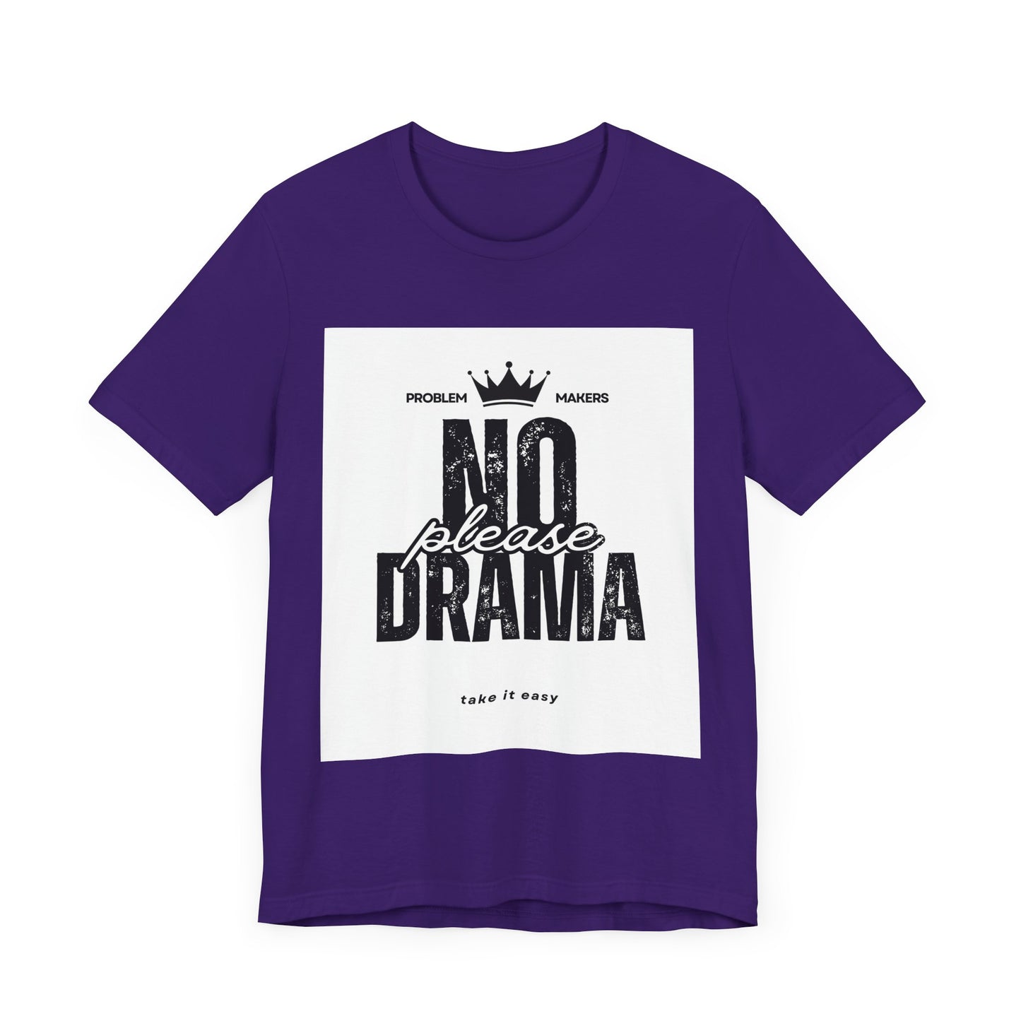 Funny 'No Drama' Unisex Jersey Tee - Relaxed Casual Wear