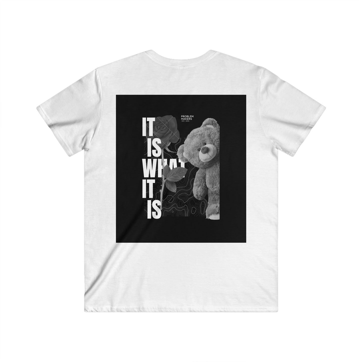 Men's V-Neck Graphic Tee - Casual Comfort with Inspirational Design