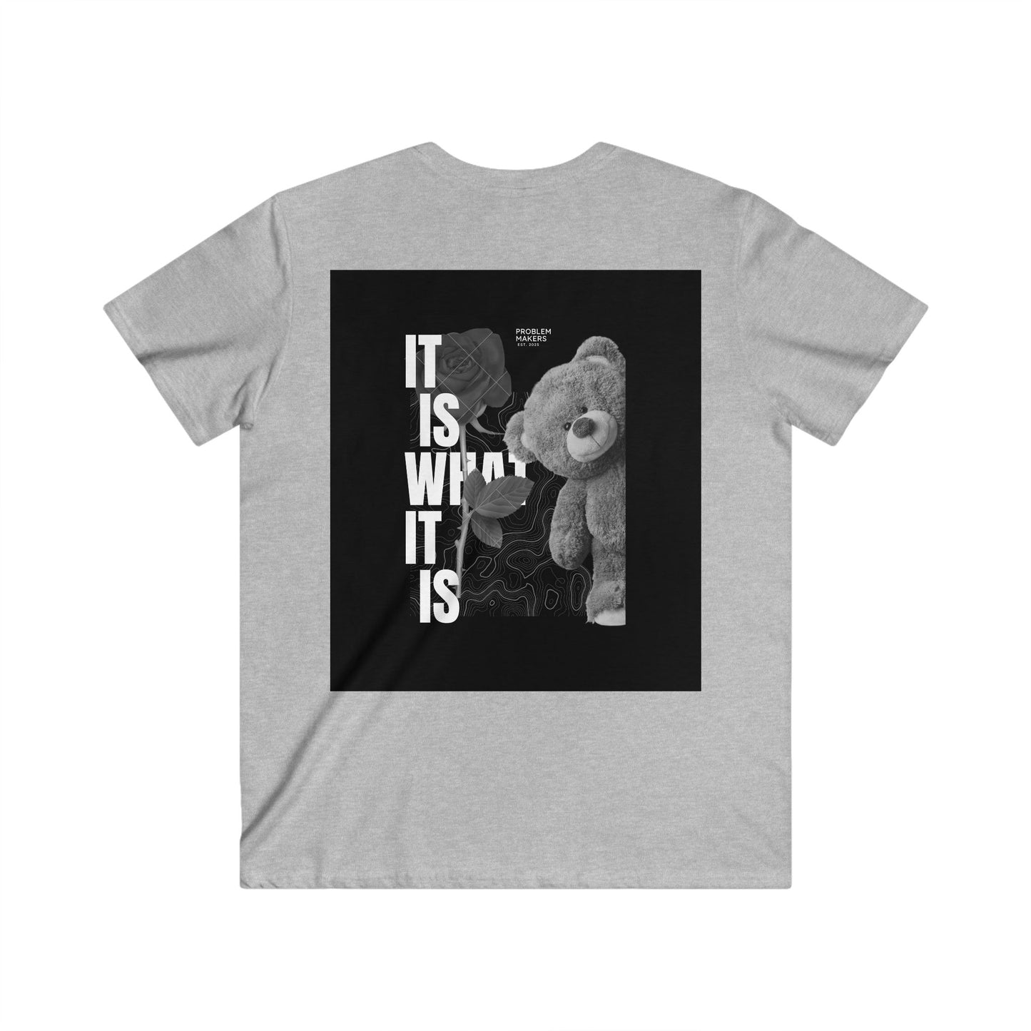 Men's V-Neck Graphic Tee - Casual Comfort with Inspirational Design