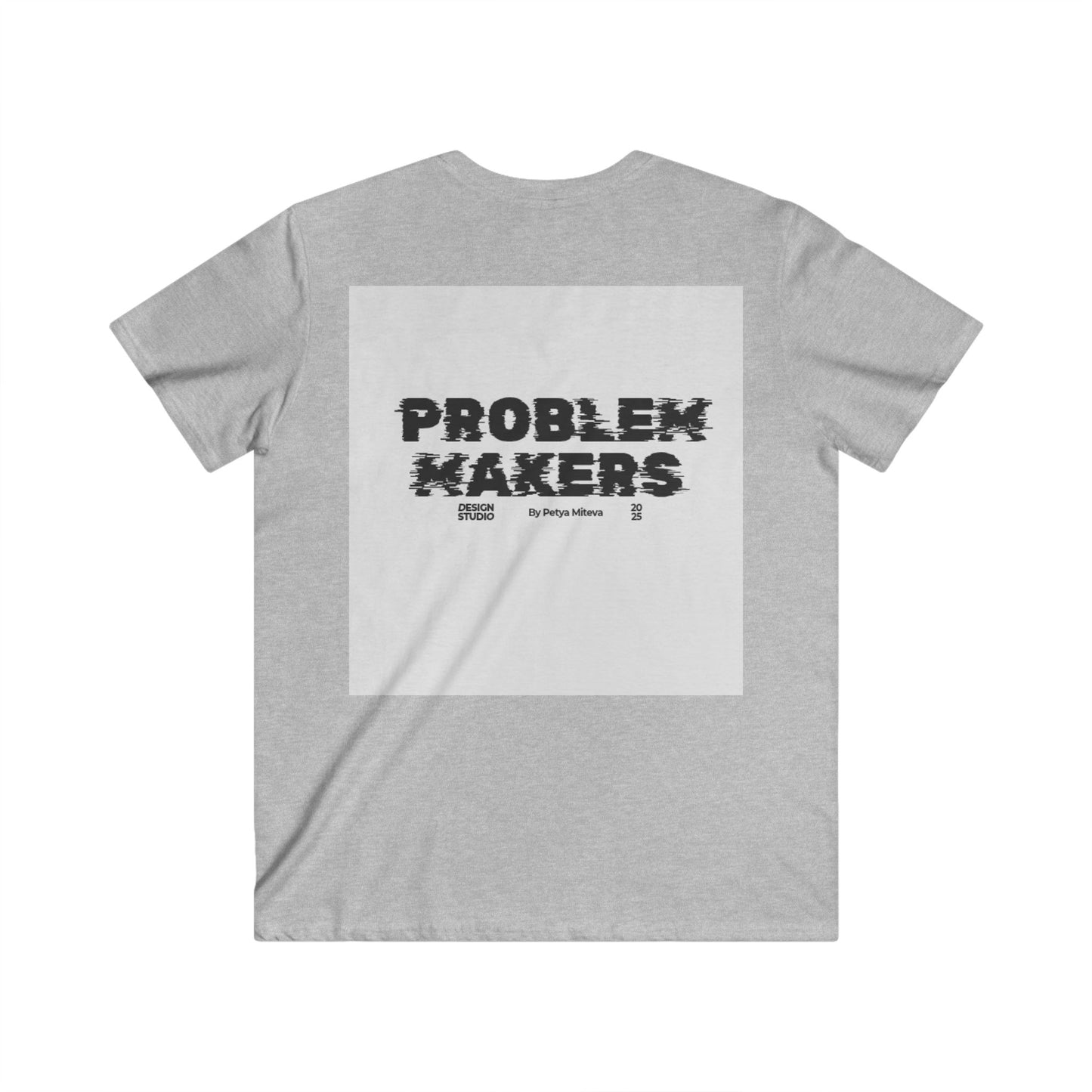 Men's V-Neck Tee - 'Problem Makers' Graphic Shirt - Casual & Stylish for Creative Minds