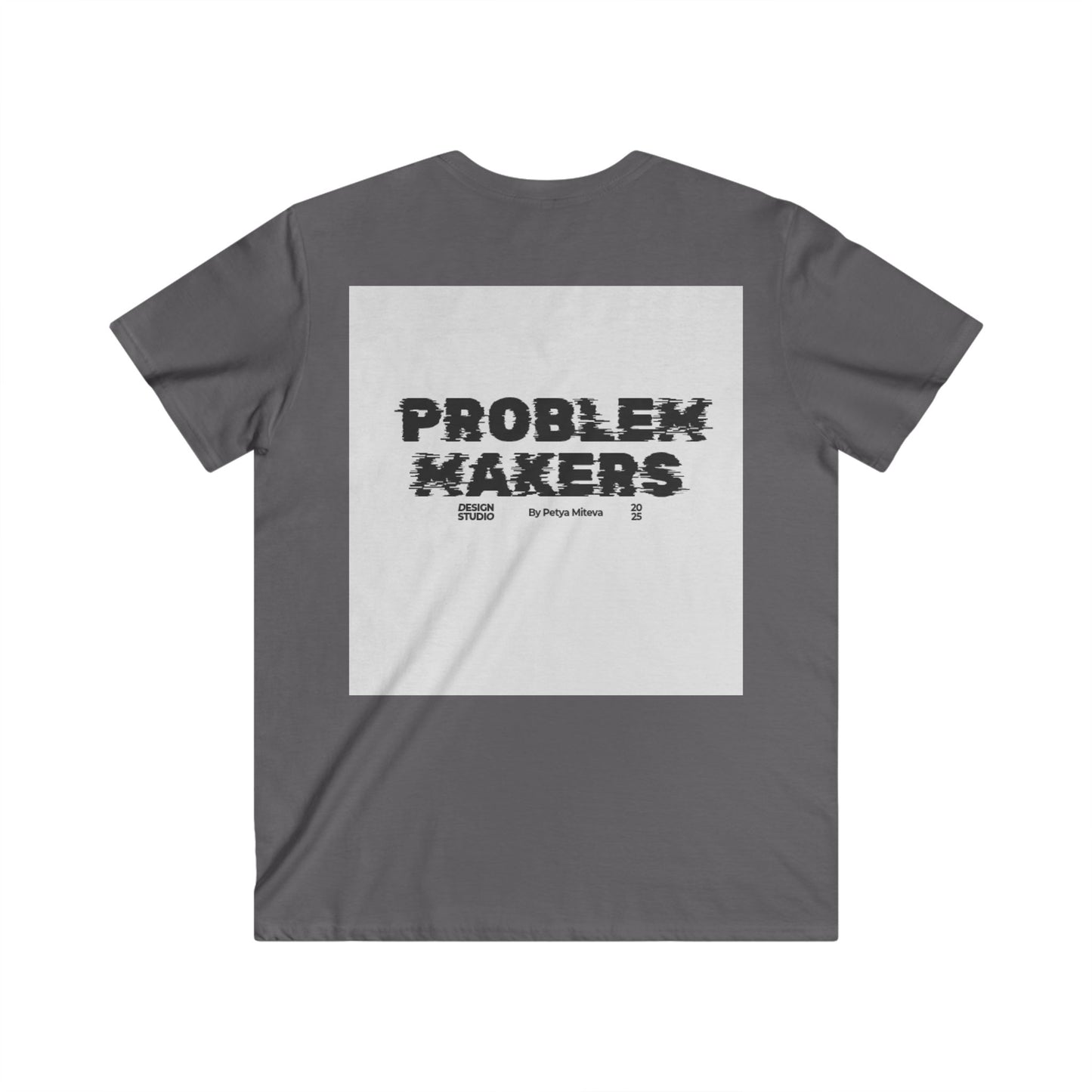 Men's V-Neck Tee - 'Problem Makers' Graphic Shirt - Casual & Stylish for Creative Minds