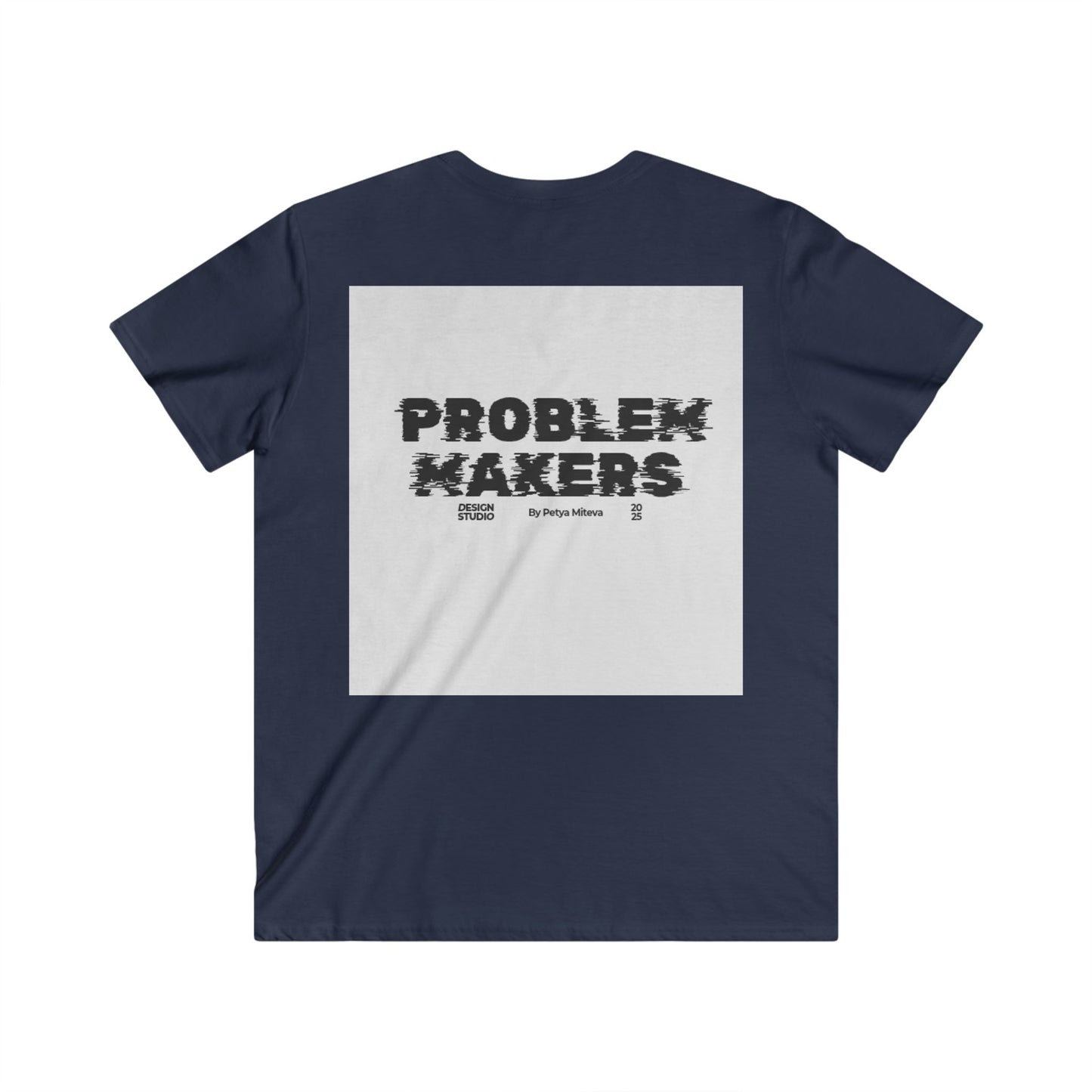 Men's V-Neck Tee - 'Problem Makers' Graphic Shirt - Casual & Stylish for Creative Minds