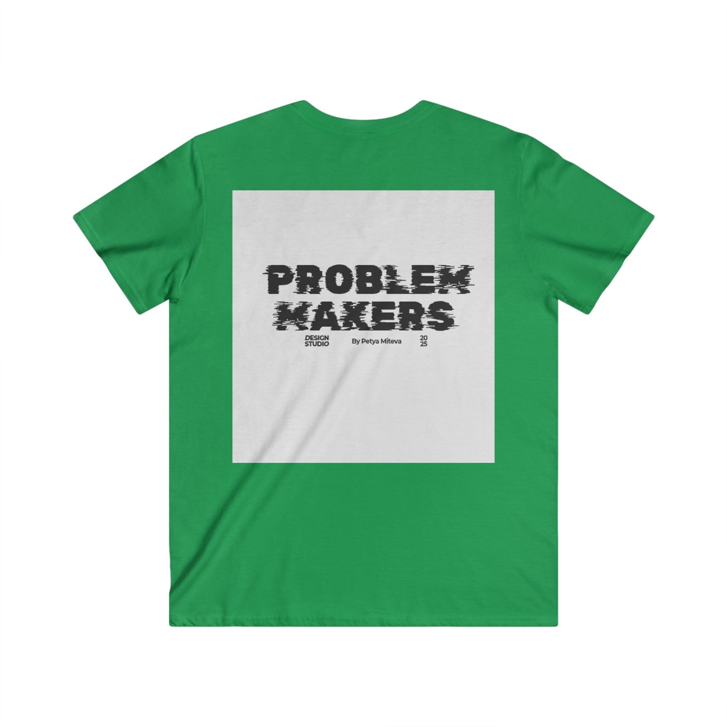 Men's V-Neck Tee - 'Problem Makers' Graphic Shirt - Casual & Stylish for Creative Minds