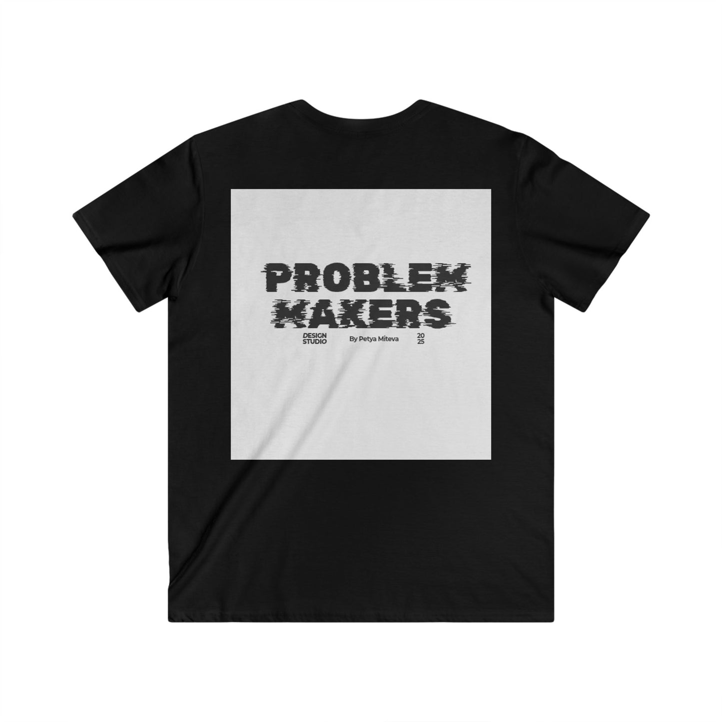 Men's V-Neck Tee - 'Problem Makers' Graphic Shirt - Casual & Stylish for Creative Minds