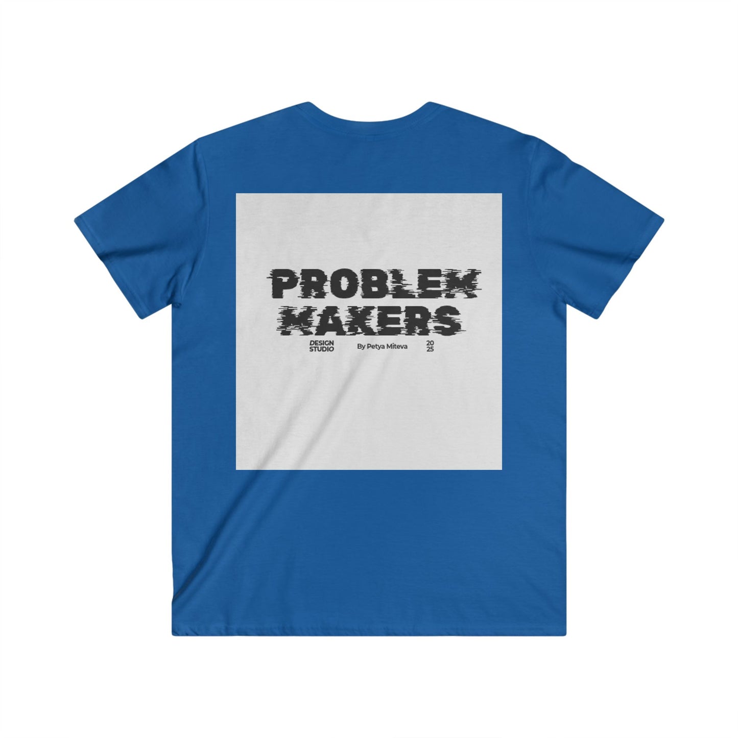 Men's V-Neck Tee - 'Problem Makers' Graphic Shirt - Casual & Stylish for Creative Minds
