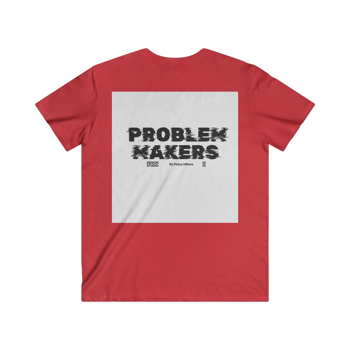 Men's V-Neck Tee - 'Problem Makers' Graphic Shirt - Casual & Stylish for Creative Minds